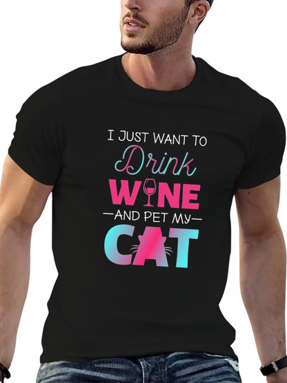 Drink Wine Pet Cat T-Shirt