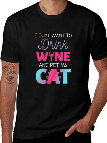 Drink Wine Pet Cat T-Shirt