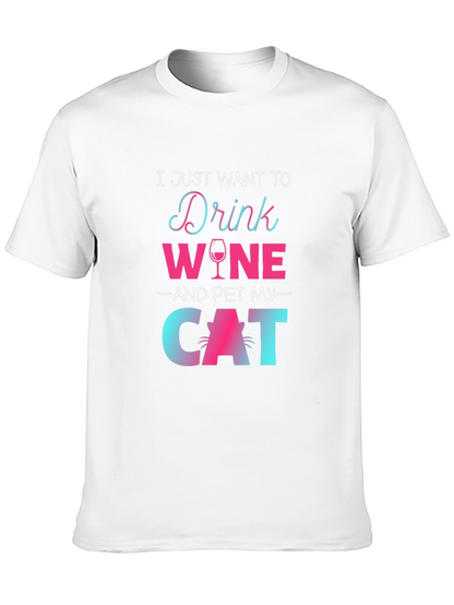 Drink Wine Pet Cat T-Shirt