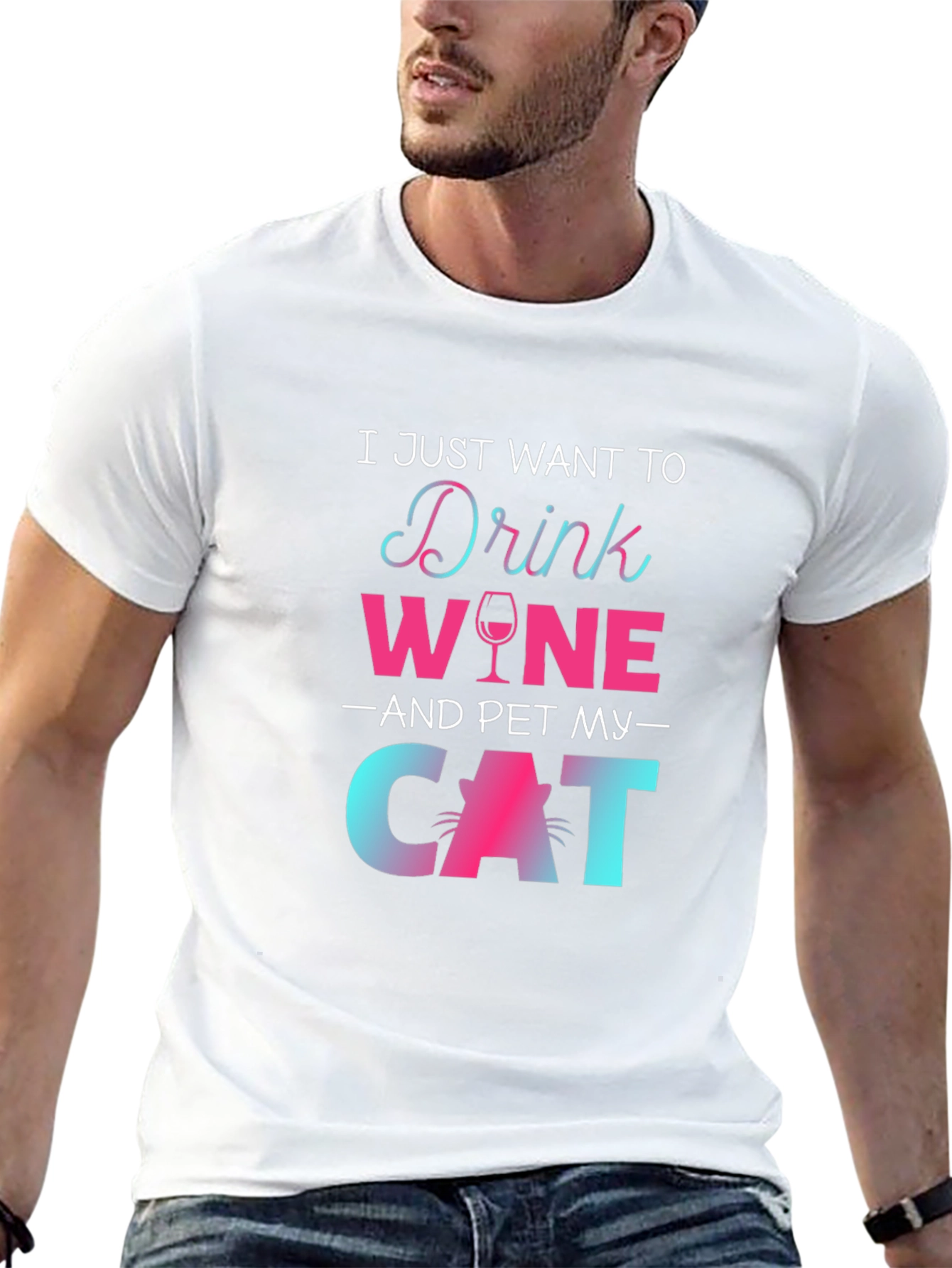 Drink Wine Pet Cat T-Shirt