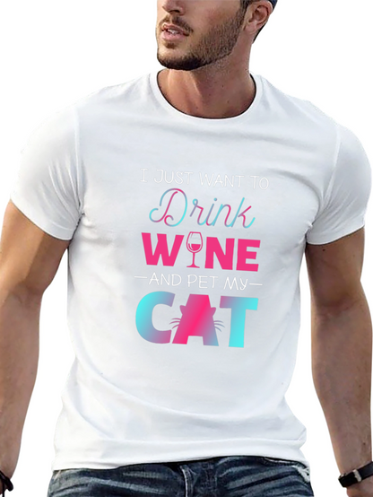 Drink Wine Pet Cat T-Shirt
