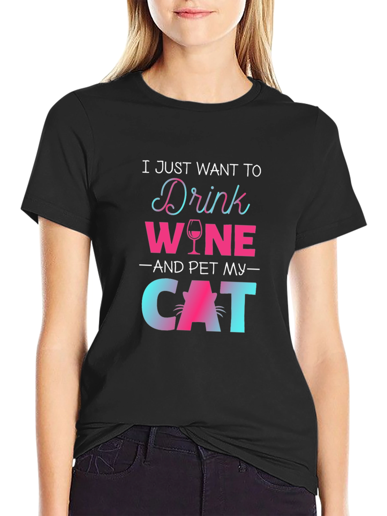 Drink Wine Pet Cat T-Shirt