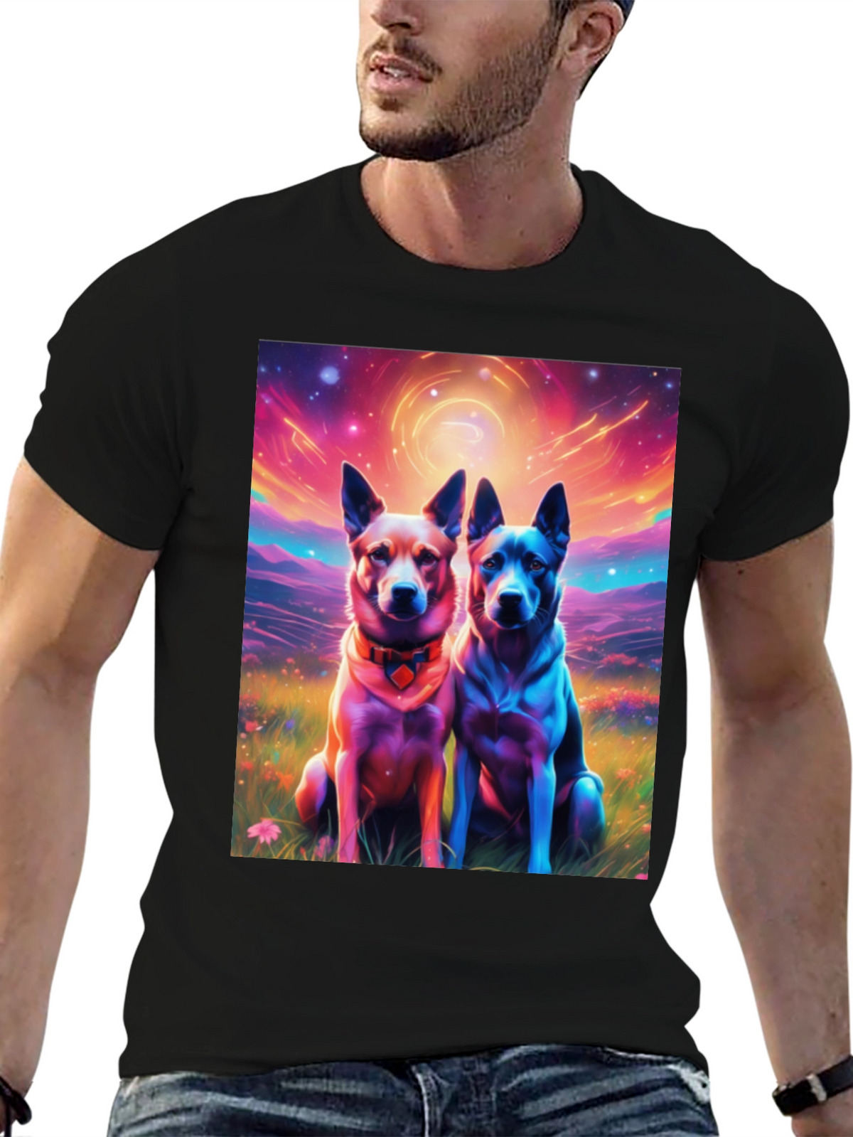 Psychedelic Dog Art T-Shirt
