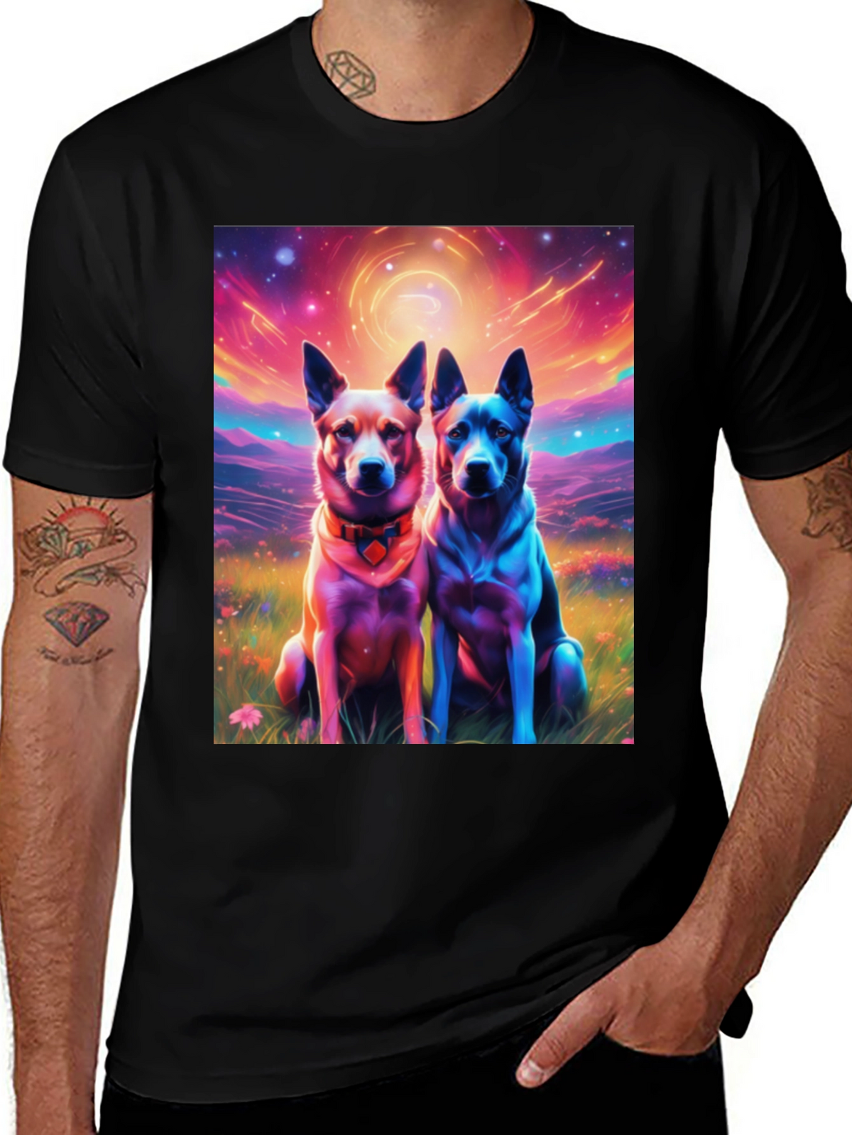 Psychedelic Dog Art T-Shirt