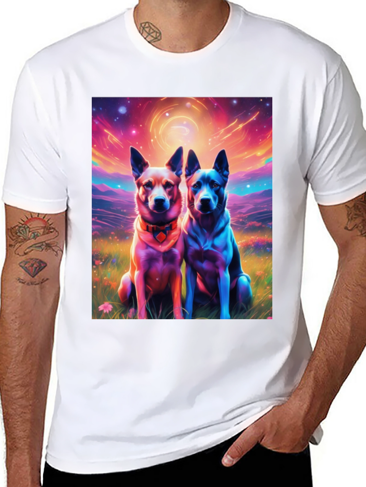 Psychedelic Dog Art T-Shirt