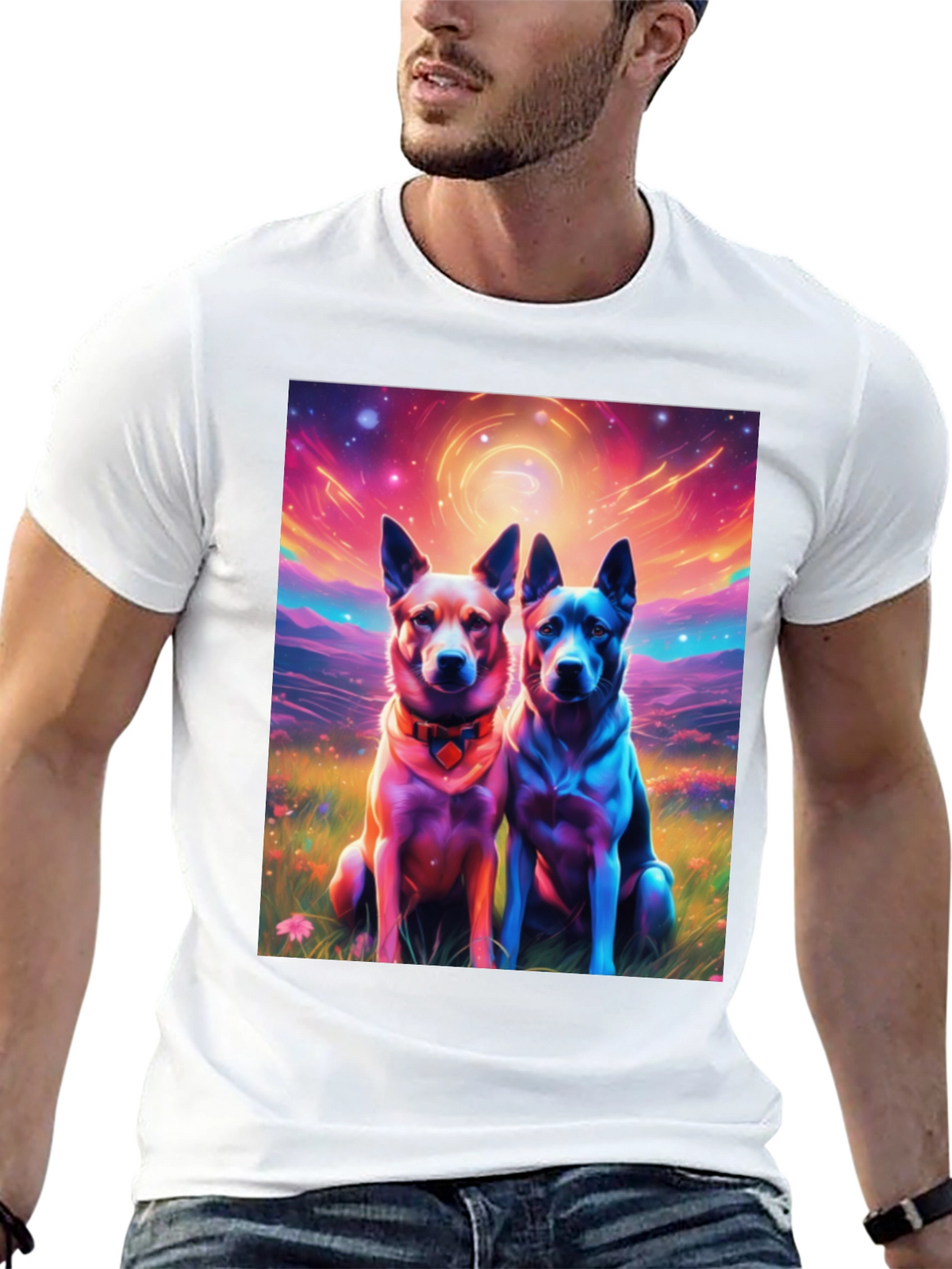 Psychedelic Dog Art T-Shirt