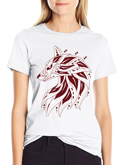 Tribal Wolf Graphic Tee - Mens Black T-Shirt