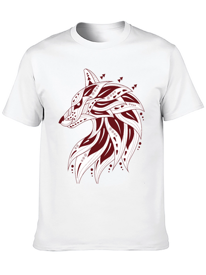 Tribal Wolf Graphic Tee - Mens Black T-Shirt