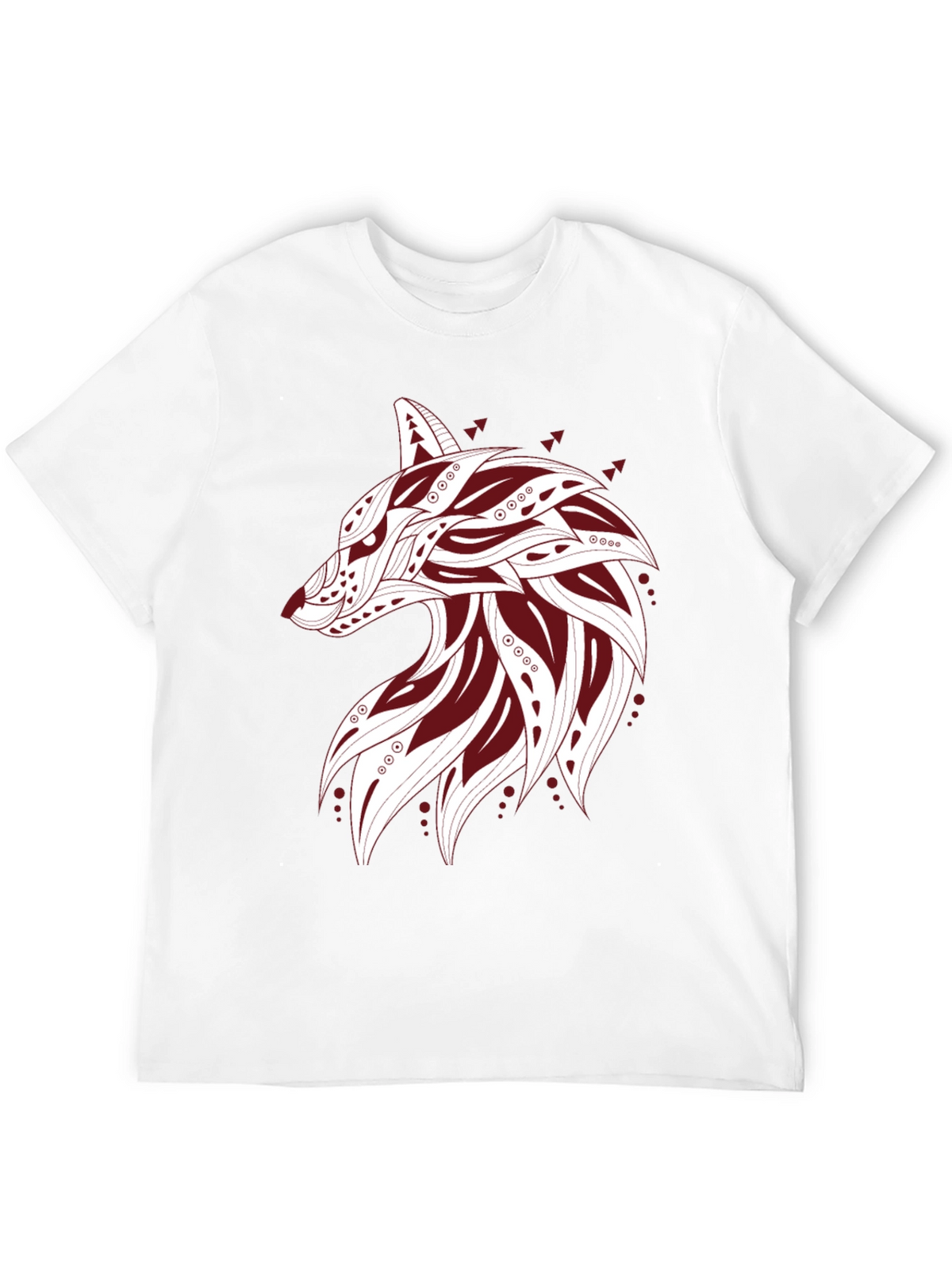 Tribal Wolf Graphic Tee - Mens Black T-Shirt