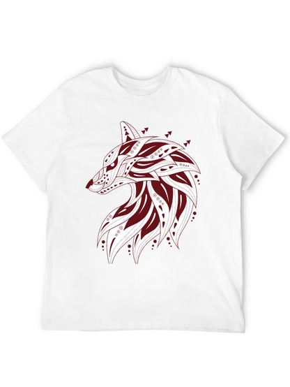 Tribal Wolf Graphic Tee - Mens Black T-Shirt