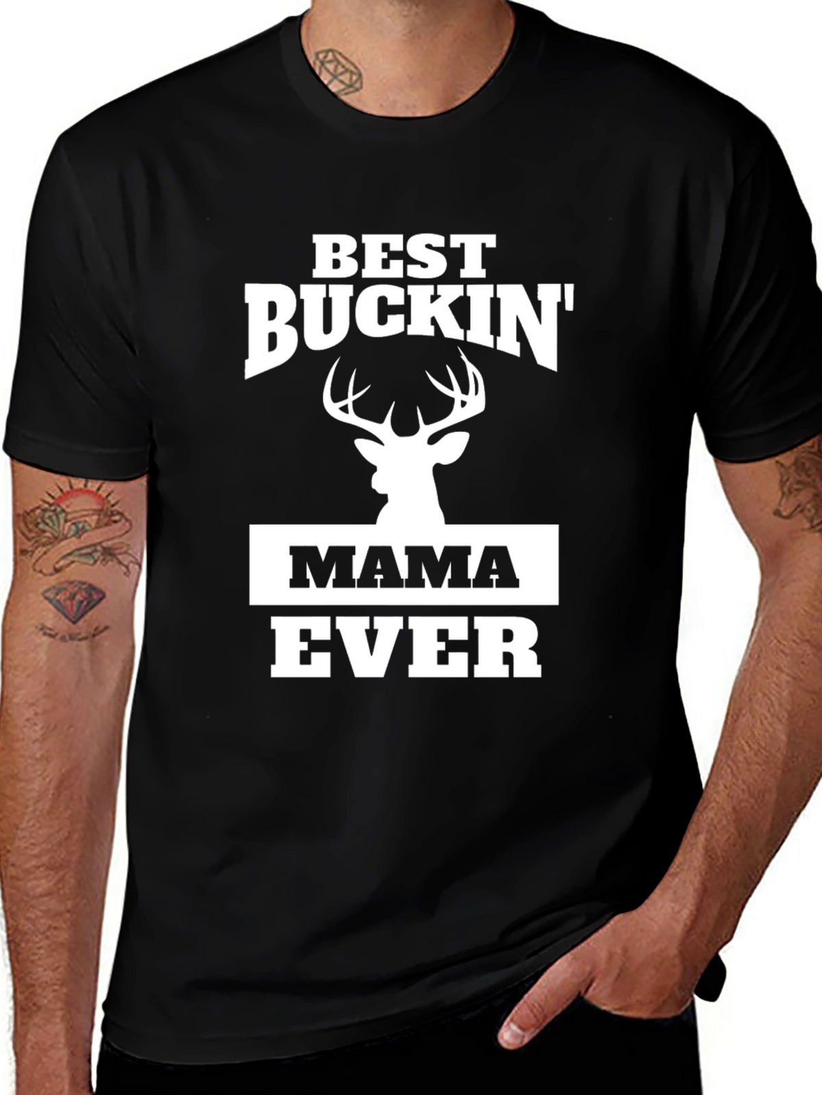 Best Buckin Mama Ever Black T-Shirt