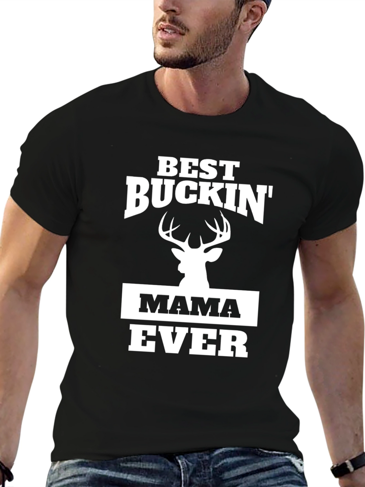 Best Buckin Mama Ever Black T-Shirt