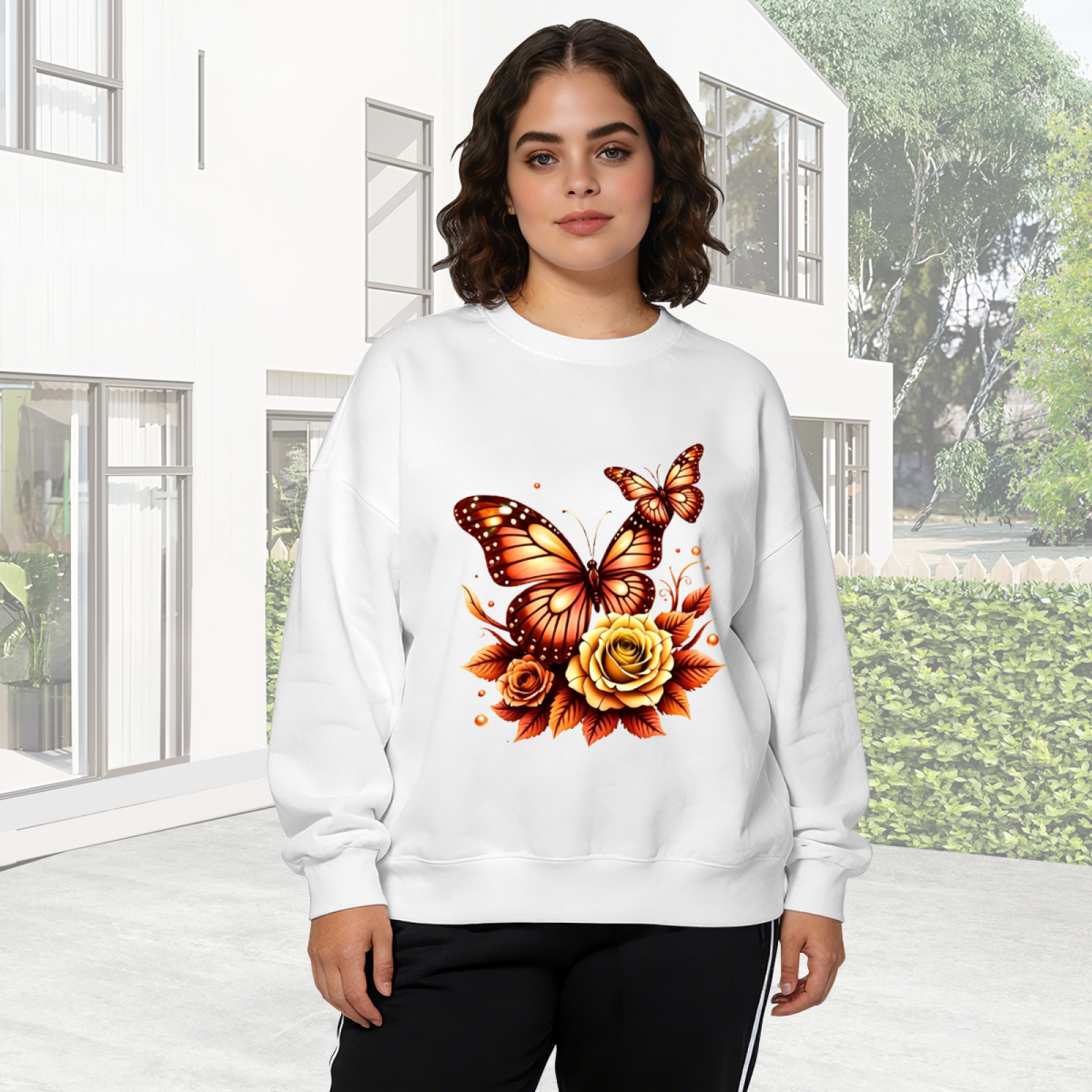 Simple Fashion C Letter Minimalist Crewneck Sweatshirt
