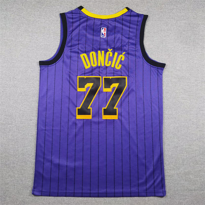 Men's Los Angeles Lakers Luka Doncic #77 Purple Swingman Jersey