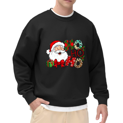 Retro Ho Ho Ho Santa Christmas Graphic Crewneck Sweatshirt