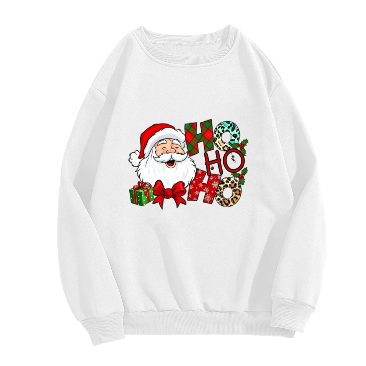 Retro Ho Ho Ho Santa Christmas Graphic Crewneck Sweatshirt