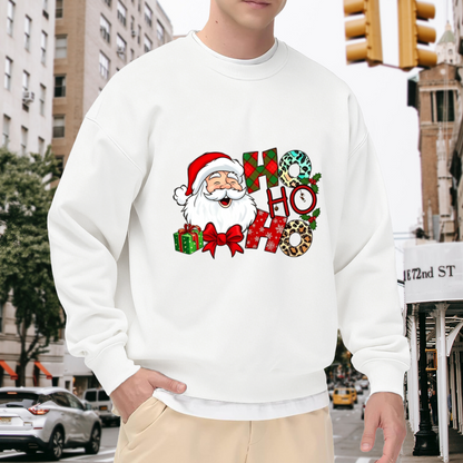 Retro Ho Ho Ho Santa Christmas Graphic Crewneck Sweatshirt