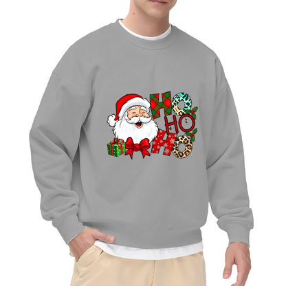 Retro Ho Ho Ho Santa Christmas Graphic Crewneck Sweatshirt