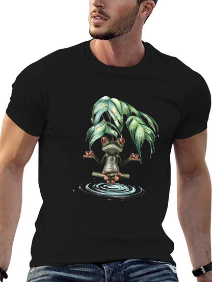 Zen Frog Meditation T-Shirt - Relax & Unwind