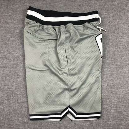 Men's Brooklyn Nets Gray Basketball Retro Shorts1