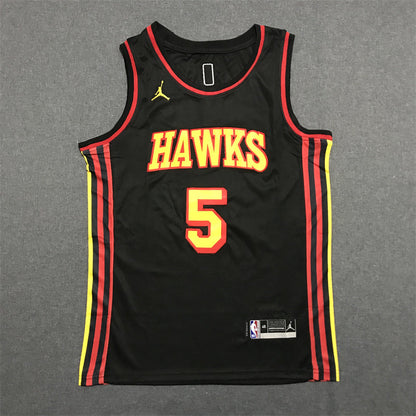 Men's Atlanta Hawks Dejounte Murray #5 Black Swingman Jerseys - Statement Edition