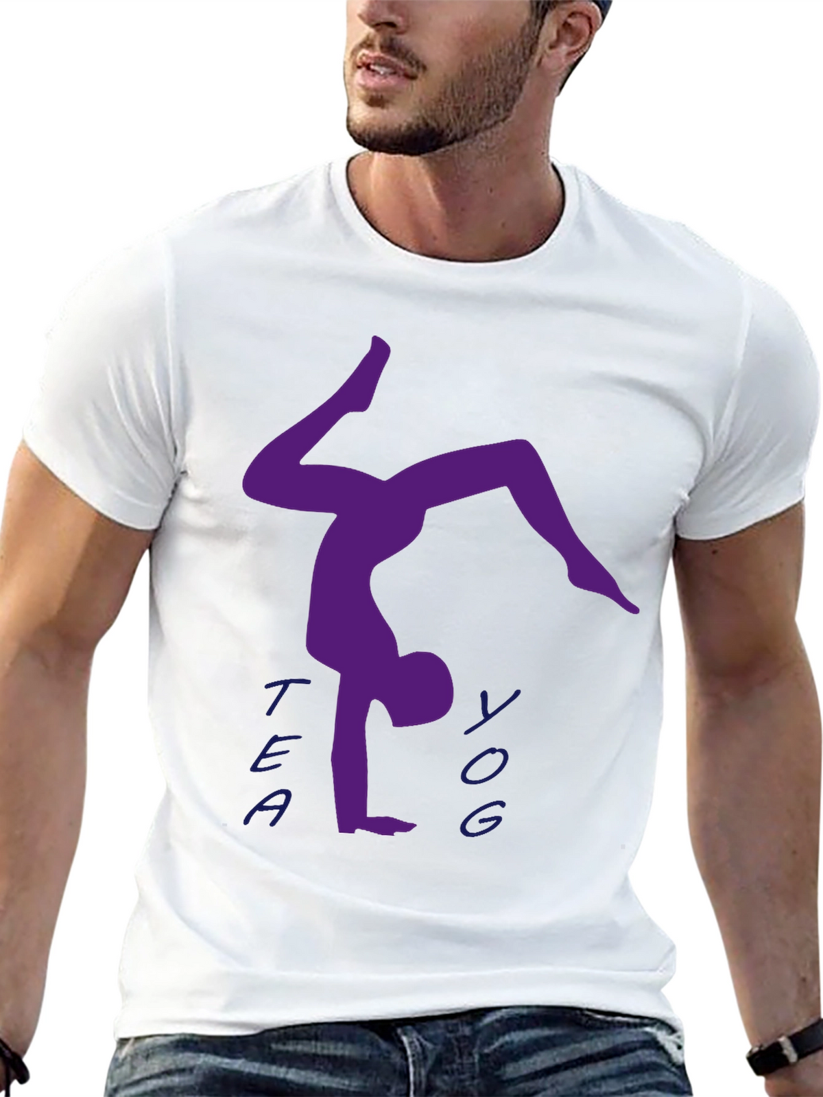 Yoga Handstand T-Shirt - Tea Yoga Design