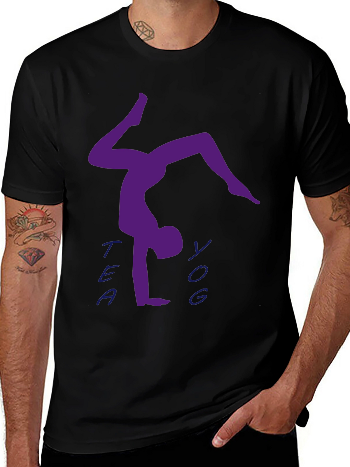 Yoga Handstand T-Shirt - Tea Yoga Design