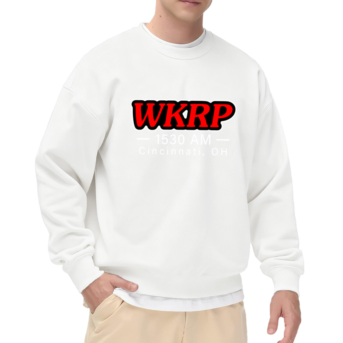 WKRP 1530 AM Cincinnati OH Vintage Radio Show Crewneck Sweatshirt