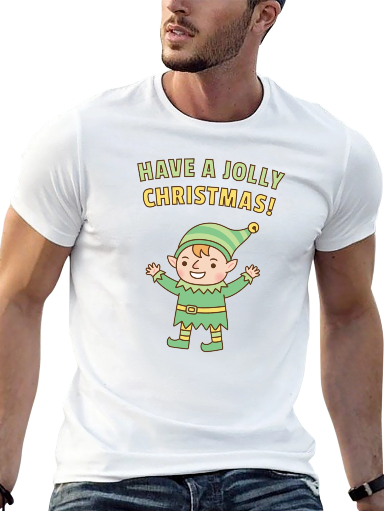 Jolly Christmas Elf Graphic Tee