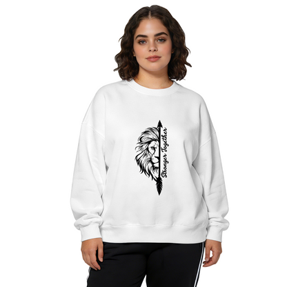 Strong Together Male Lion Arrow Line Art Crewneck Sweatshirt