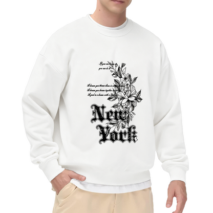 Gothic Floral New York Vintage Art Crewneck Sweatshirt