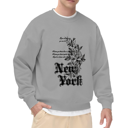 Gothic Floral New York Vintage Art Crewneck Sweatshirt