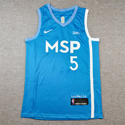 Men's Minnesota Timberwolves Anthony Edwards #5 Blue Swingman Jerseys
