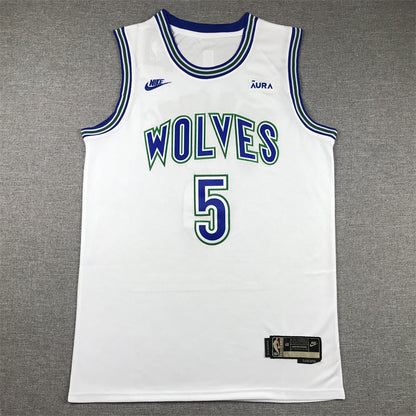 Men's Minnesota Timberwolves Anthony Edwards #5 White Swingman Jerseys