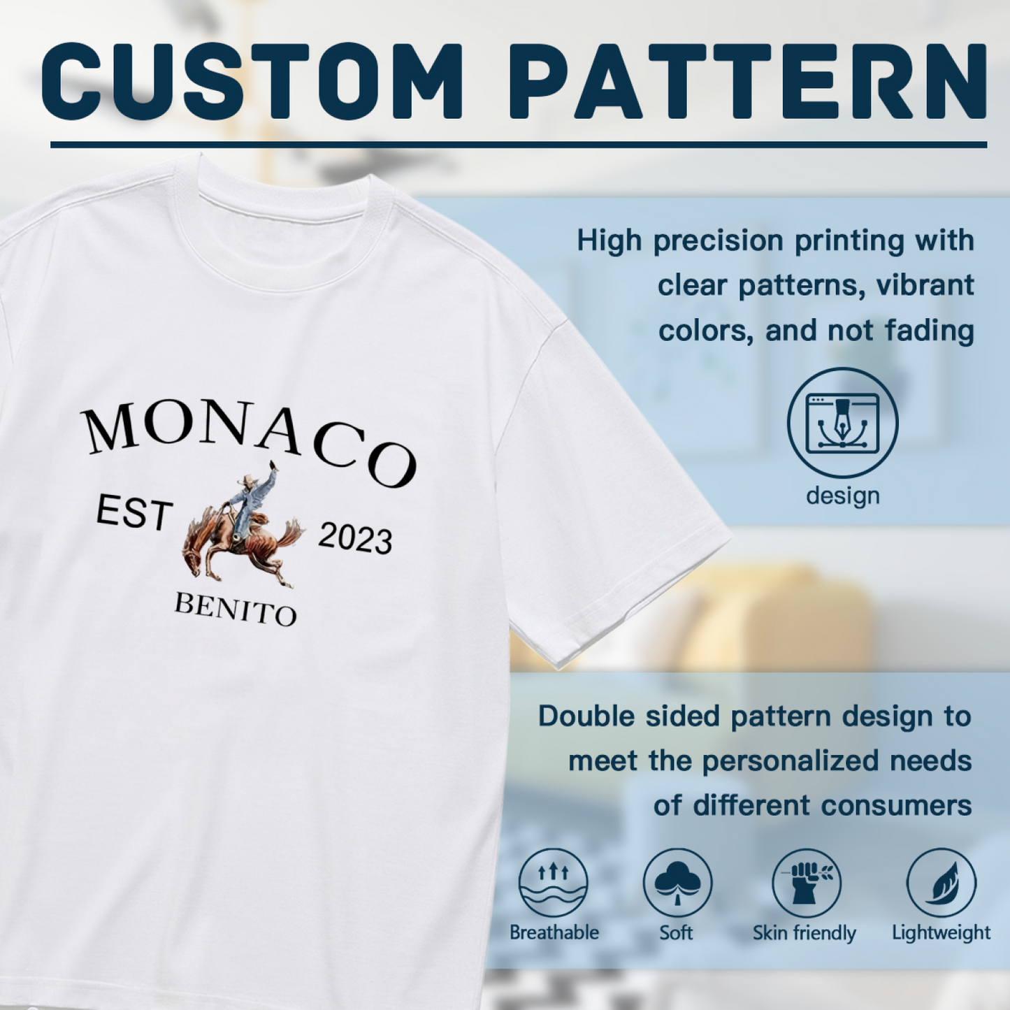 Monaco Est 2023 Benito Wild West Cowboy Horse Western Style Tee