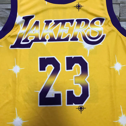 Men's Los Angeles Lakers LeBron James Yellow Hardwood Classics Swingman Jerseys