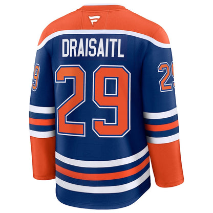 Men's Edmonton Oilers Leon Draisaitl Fanatics Royal 2025 Stanley Cup Final Home Premium Jersey