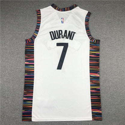 Men's Brooklyn Nets Kevin Durant #7 White Swingman Jerseys - City Edition