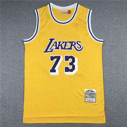 Men's Los Angeles Lakers Dennis Rodman Classics Swingman Jerseys - Retro Yellow