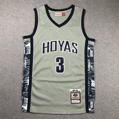 Men's Georgetown Hoyas Allen Iverson #3 NCAA Gray Basketball Jersey