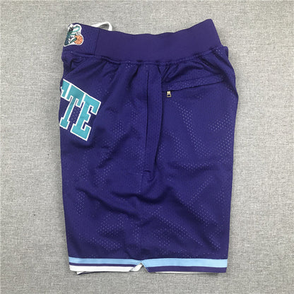 Men's Charlotte Hornets Purple Basketball Retro Shorts11