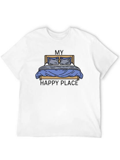My Happy Place Bed Graphic Tee - Black