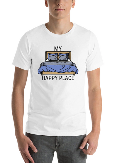My Happy Place Bed Graphic Tee - Black