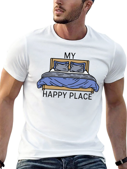 My Happy Place Bed Graphic Tee - Black