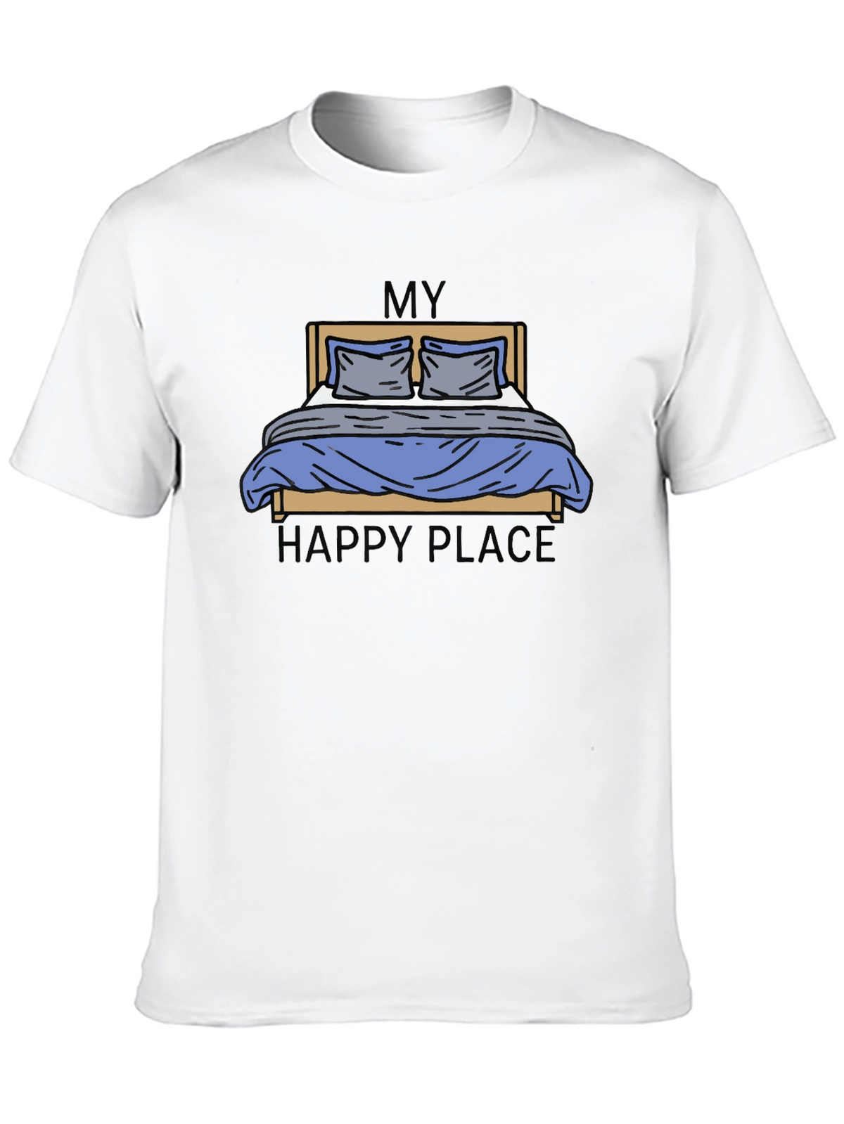 My Happy Place Bed Graphic Tee - Black