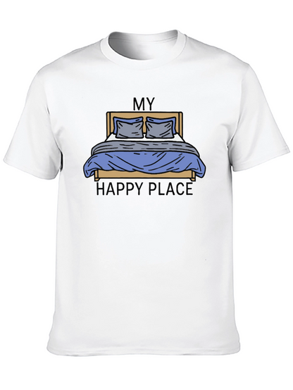 My Happy Place Bed Graphic Tee - Black