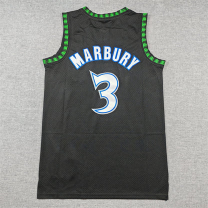 Men's Minnesota Timberwolves Stephon Marbury #3 Black 1997/98 Hardwood Classics Swingman Jerseys