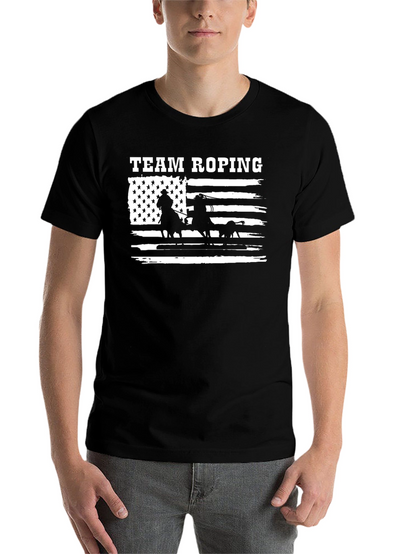 Team Roping American Flag Graphic Tee