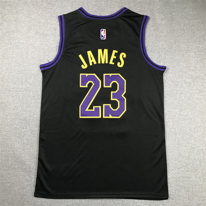 Men's Los Angeles Lakers LeBron James #23 Black 2023/24 Swingman Jerseys - City Edition