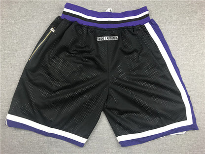 Men's Sacramento Kings 1998-99 Black Hardwood Classics Basketball Shorts1